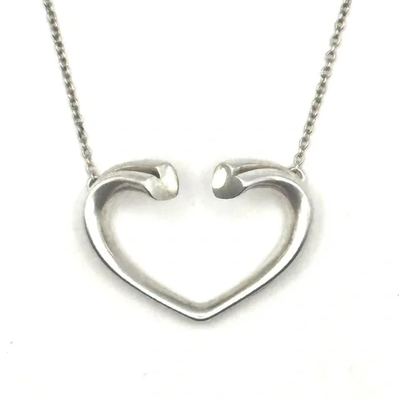 Tiffany & Co Paloma Picasso Silver Tenderness Double Heart Necklace - Picture 5 of 12